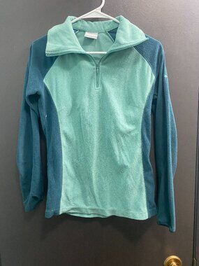Columbia Women's Benton Springs Half Zip Fleece Pullover Small Teal